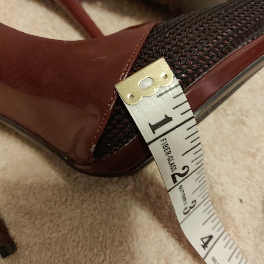 Sexy Burgundy Stilettos w BLK Mesh Toebox - Picture 10 of 11
